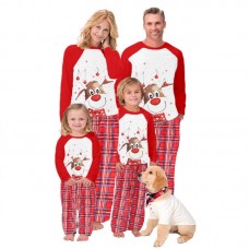  New Christmas Parent-Child Clothes Printed Long Sleeve Pajamas Home Clothes Christmas Set