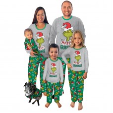 New Christmas Family Home Parent-Child Set Printed Pajamas Long Sleeve Crew Neck