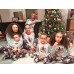  New Christmas Print Parent-Child Long Sleeve Pajama Set Home Dress