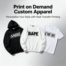 Customization by Design. Choose from hoodies, crewneck sweatshirts, or T-shirts. Select a blank base, upload your artwork, and get your personalized apparel.