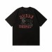 RHUDE 2025 New Short-Sleeve T-Shirt Unique Print Short-Sleeve Relaxed Fit Crew Neck Black and White Couple Set