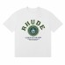 RHUDE Summer Men's T-Shirt Gothic Letter Badge Print 100% Cotton Casual Crew Neck Short Sleeve T-Shirt for Men and Women
