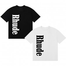 RHUDE New Men's T-Shirt Minimalist Letter Print Fashionable Versatile Loose-Fit Comfortable Short-Sleeve T-Shirt