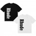 RHUDE New Men's T-Shirt Minimalist Letter Print Fashionable Versatile Loose-Fit Comfortable Short-Sleeve T-Shirt