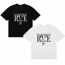 RHUDE Summer Fashion T-Shirt Men's Niche Casual Short Sleeve Minimalist Letter Print Relaxed Fit & Comfortable