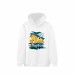 RHUDE Fall/Winter Hoodie with Coconut Tree and Wave Print, Fleece-Lined Hooded Sweatshirt American Retro West Coast Style Streetwear Hoodie