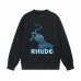 RHUDE Cheetah-Print Fleece-Lined Hoodie Autumn/Winter Lazy Style High-Street Fashion Brand Warm Sweatshirt
