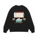 RHUDE Fall/Winter Men's Sweatshirt Saint Barth Yacht Print Fleece-Lined Hoodie Destination Theme High-Street Thermal Sweatshirt