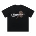 TRAPSTAR New Men's Streetwear T-Shirt Rose Print Short-Sleeve T-Shirt Black Oversized Fit Dark High-Street Style