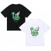 TRAPSTAR Summer New Arrival Men's Short-Sleeve T-Shirt 3D Letter Print Short-Sleeve T-Shirt Black Base with Neon Green Pattern High-Street Cool Style