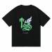 TRAPSTAR Summer New Arrival Men's Short-Sleeve T-Shirt 3D Letter Print Short-Sleeve T-Shirt Black Base with Neon Green Pattern High-Street Cool Style
