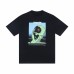 TRAPSTAR New Men's T-Shirt Fluorescent Portrait Print Short-Sleeve T-Shirt Black Base with Green-Toned Pattern Cyberpunk Dark Style