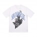 TRAPSTAR New Men's T-Shirt Black Panther Print Short-Sleeve T-Shirt Black Base with Blue-Edged Letters Street Hardcore Style Couple Set