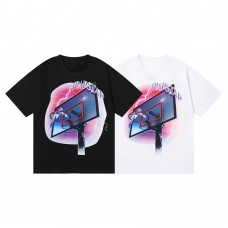 TRAPSTAR Summer Couples T-Shirt Basketball Hoop Print Short-Sleeved T-Shirt Cyberpunk Lightning Gradient Pattern Streetwear Loose Fit
