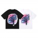 TRAPSTAR Summer Couples T-Shirt Basketball Hoop Print Short-Sleeved T-Shirt Cyberpunk Lightning Gradient Pattern Streetwear Loose Fit