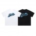 TRAPSTAR Summer Men's T-Shirt Icy Blue Foil-Printed Short-Sleeved Top Black Base with Trendy Glossy Finish Streetwear-Inspired Relaxed Fit T-Shirt