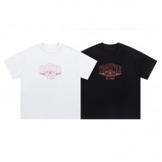 TRAPSTAR  Summer Couple T-Shirts Subtle Pink Label Print Short-Sleeved Black Base Vintage Badge Design Streetwear Brand Oversized Men's T-Shirt
