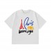 BALENCIAGA New High Luxury Short Sleeve, Eiffel Tower With Letters Graphic Tees, Fashionable And Versatile, 100 Percent Cotton, Loose Round Neck