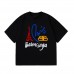 BALENCIAGA New High Luxury Short Sleeve, Eiffel Tower With Letters Graphic Tees, Fashionable And Versatile, 100 Percent Cotton, Loose Round Neck