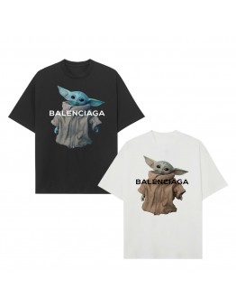  BALENCIAGA  New Hipster T-Shirt, Alien Graphic T Shirts, Out Of The Street Super Cool, 100 Percent Cotton, Loose Round Neck