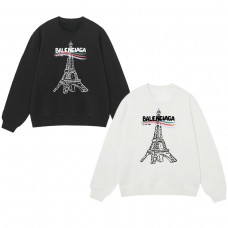 BALENClAGA New Fleece-Lined Crewneck Sweatshirt with Unique Graffiti Print Warm and Comfortable Perfect for Couple Coordinates