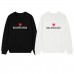 BALENClAGA Red Heart Logo Black Thermal Crewneck Sweatshirt Sweet-edgy Contrast Couple's Style Minimalist, Sophisticated Autumn/Winter Essential
