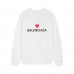 BALENClAGA Red Heart Logo Black Thermal Crewneck Sweatshirt Sweet-edgy Contrast Couple's Style Minimalist, Sophisticated Autumn/Winter Essential