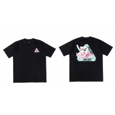 PALACE Pink Triangle-printed high-quality men's and women's casual 100 percent cotton short sleeves