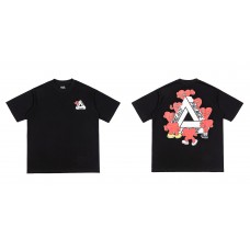 PALACE  Red Love Triangle-printed high-quality men's and women's casual 100 percent cotton short sleeves