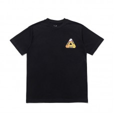 PALACE Yellow and white gradient Triangle-printed high-quality men's and women's loose casual 100 percent cotton short sleeves