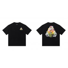 PALACE  Flowers and dimensional letters-printed high-quality men's and women's loose casual 100 percent cotton short sleeves