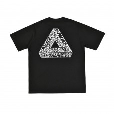 PALACE  White solid triangle-printed high-quality men's and women's loose casual 100 percent cotton short sleeves