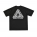 PALACE  White solid triangle-printed high-quality men's and women's loose casual 100 percent cotton short sleeves