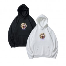 Supreme Portrait Circle Graphic Hoodie – Relaxed Fit & Plush Skin-Friendly Fabric (Black/White)