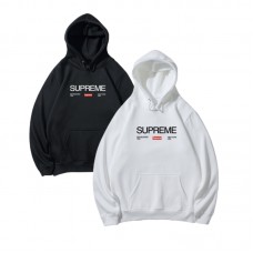 Supreme Brand Identity Graphic Hoodie – Relaxed Fit & Soft Cozy Fabric (Black/White)