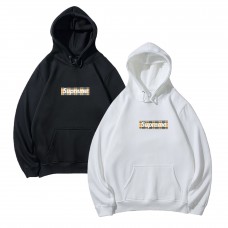 Supreme Plaid Box Logo Hoodie – Relaxed Fit & Soft Cozy Fabric (Black/White)