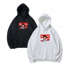 Supreme Casual fashion hoodie with kangaroo pockets, Dragon Ball collaboration print, loose and comfortable fit.