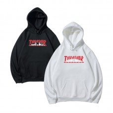 Supreme New Fashion Hoodie Trendy and Comfortable Red and White Letter Print Couple's Style for Men and Women