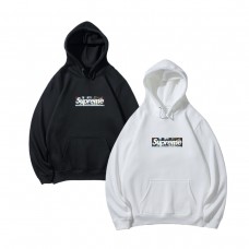 Supreme Fashion Hoodie Streetwear Style Relaxed Fit Patchwork Cityscape Letter Print Couple's Style for Men and Women