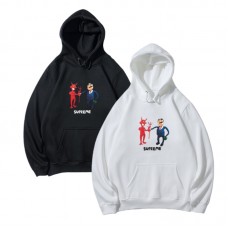 Supreme New Fashion Hoodie Street Style Relaxed Fit Creative Little People Print Couple's Style
