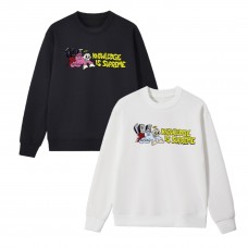Supreme 'Knowledge Is Supreme' Cartoon Graphic Crewneck – Playful Character Print (Black/White)