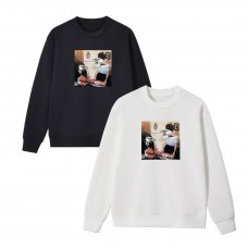 Supreme Collage Bird Graphic Crewneck – Skin-Friendly Breathable Fabric, Artistic Print (Black/White)