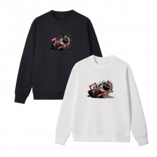 Supreme Racing Car Explosion Graphic Crewneck – Relaxed Fit & Plush Comfortable Fabric (Black/White)