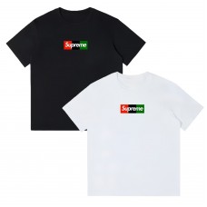 Supreme Streetwear T-Shirt, Classic Letter Print, Relaxed Fit, Unisex Couple Style